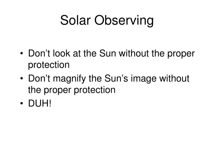 solar observing