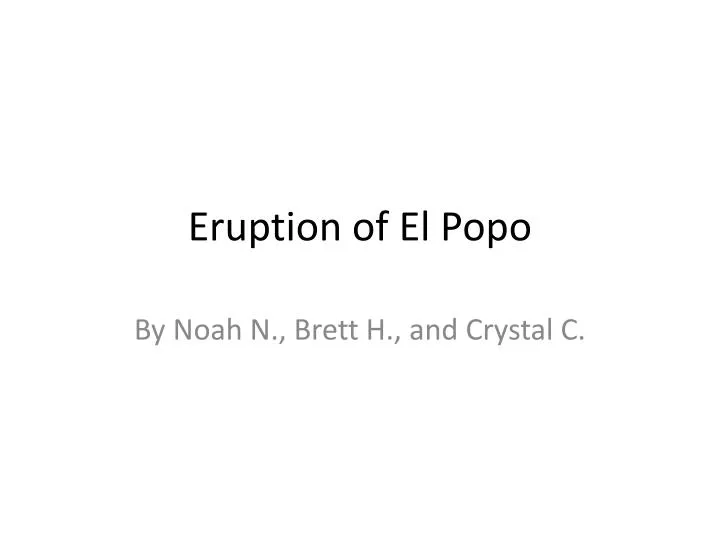 eruption of el popo