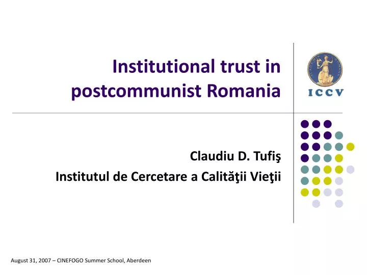 institutional trust in postcommunist romania