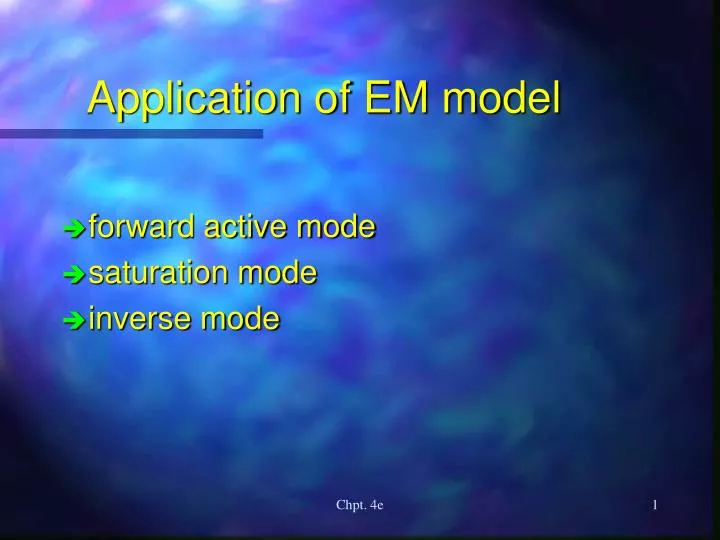 application of em model