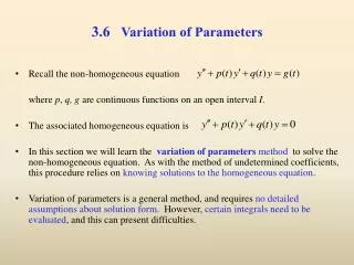 3.6 Variation of Parameters