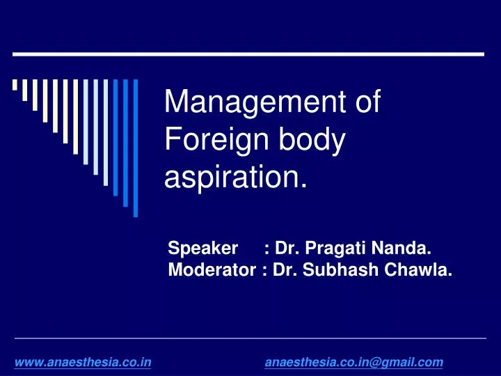 management of foreign body aspiration