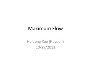 Maximum Flow