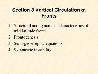 Section 8 Vertical Circulation at Fronts