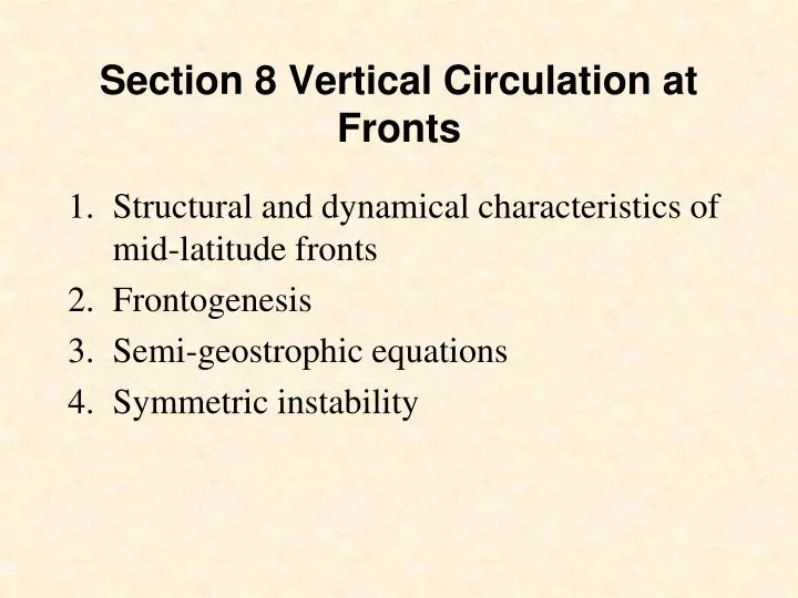 section 8 vertical circulation at fronts