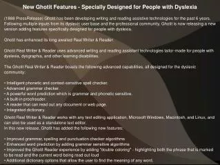 New Ghotit Features - Specially Designed for People with Dyslexia