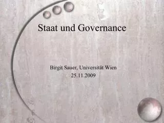 staat und governance