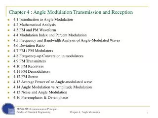 Chapter 4 : Angle Modulation Transmission and Reception