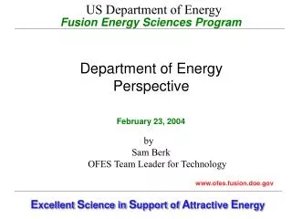 Fusion Energy Sciences Program