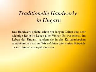 traditionelle handwerk e in ungarn