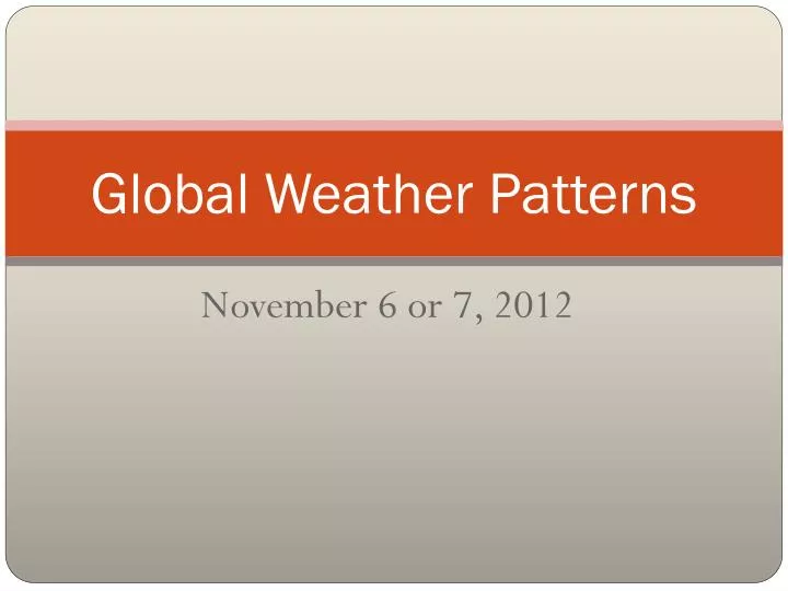 global weather patterns