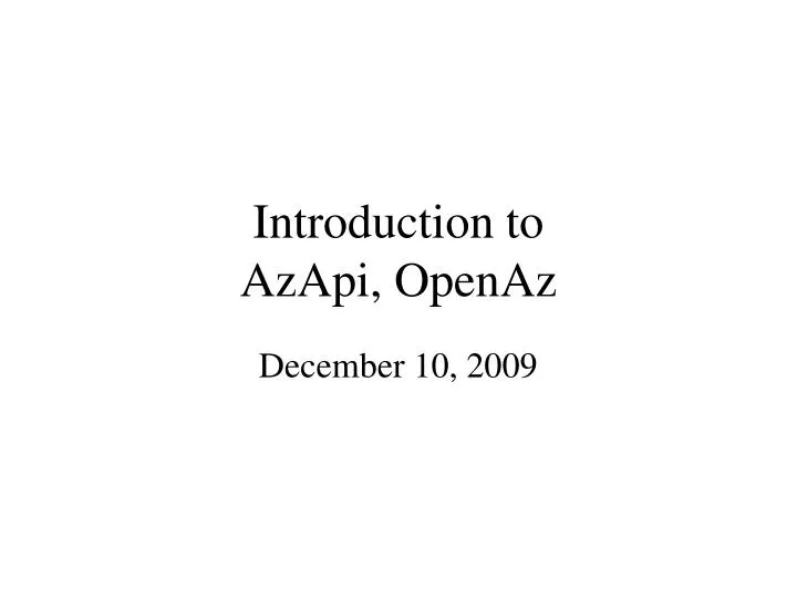 introduction to azapi openaz