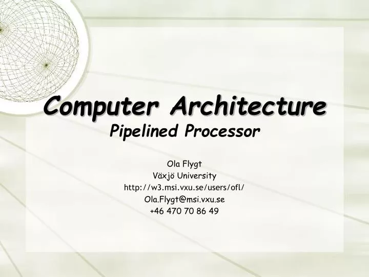 computer architecture pipelined processor