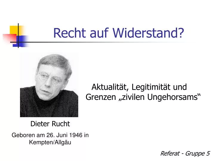 recht auf widerstand