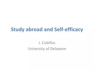 Study abroad and Self-efficacy