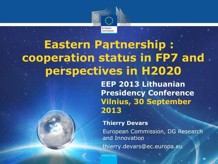 eastern partnership cooperation status in fp7 and perspectives in h2020