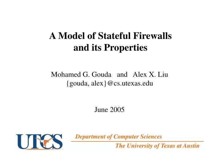 a model of stateful firewalls and its properties