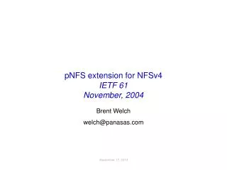 pNFS extension for NFSv4 IETF 61 November, 2004
