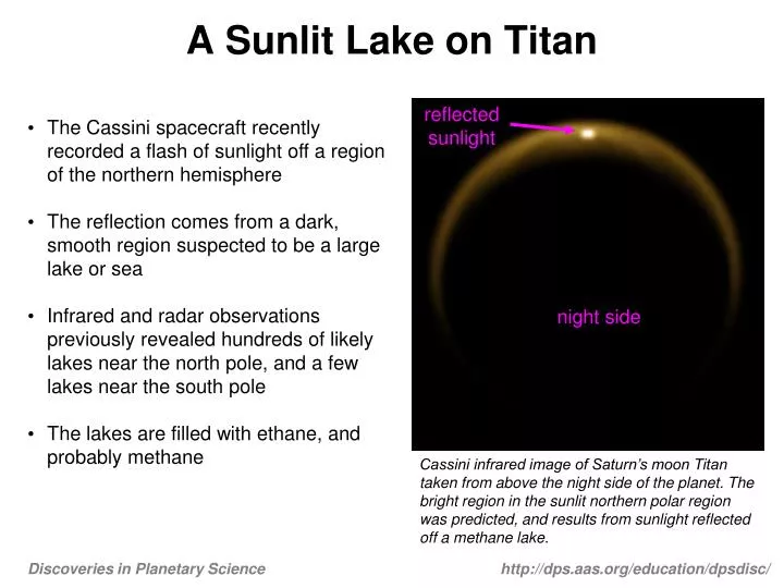 a sunlit lake on titan