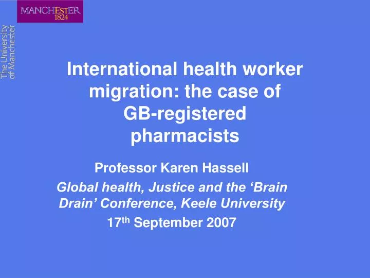 international health worker migration the case of gb registered pharmacists