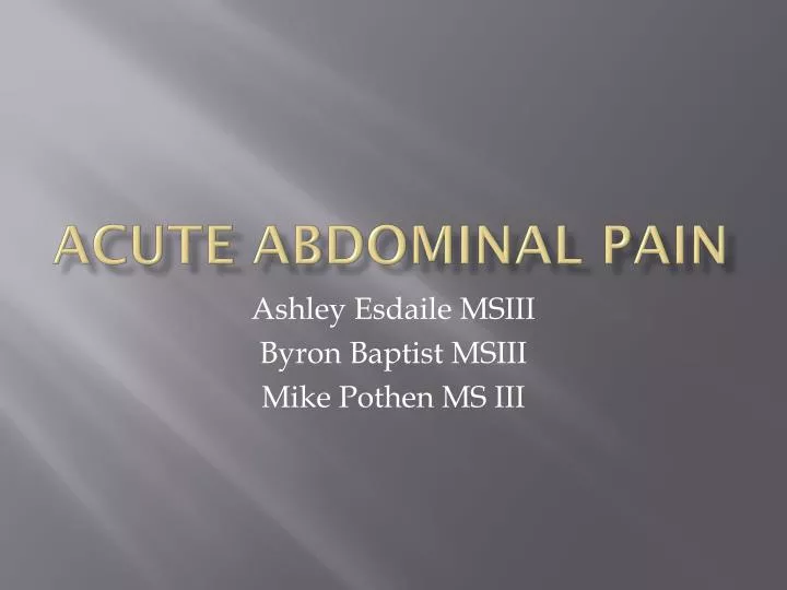 acute abdominal pain