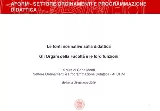 aform settore ordinamenti e programmazione didattica