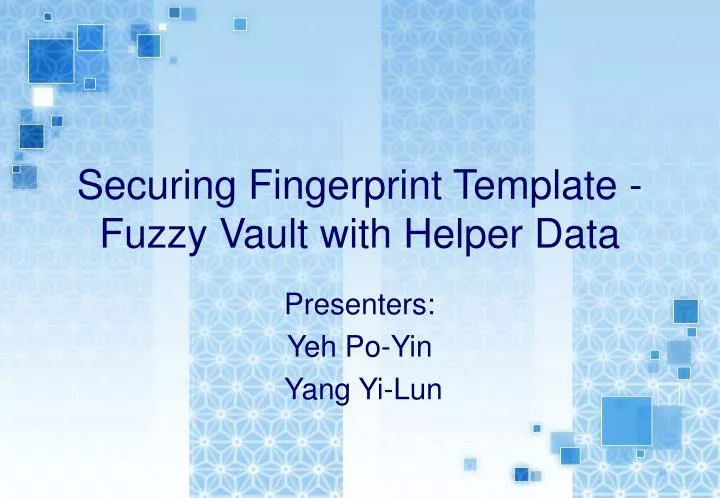 securing fingerprint template fuzzy vault with helper data