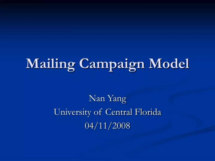 mailing campaign model