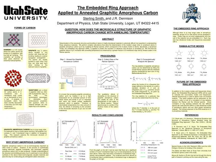 the embedded ring approach applied to annealed graphitic amorphous carbon