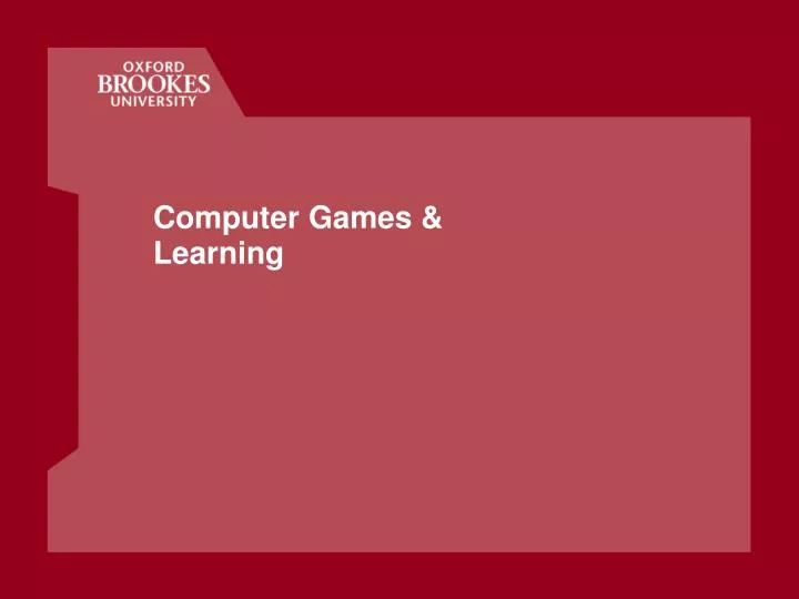 computer games learning