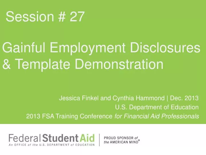 gainful employment disclosures template demonstration