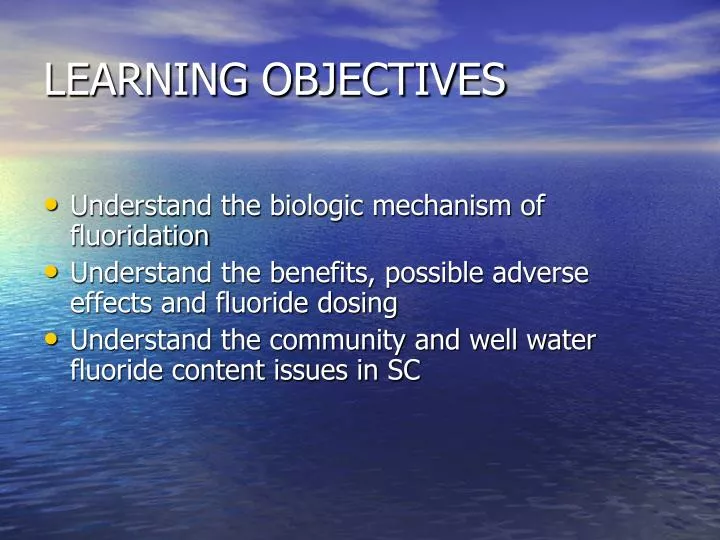 learning objectives