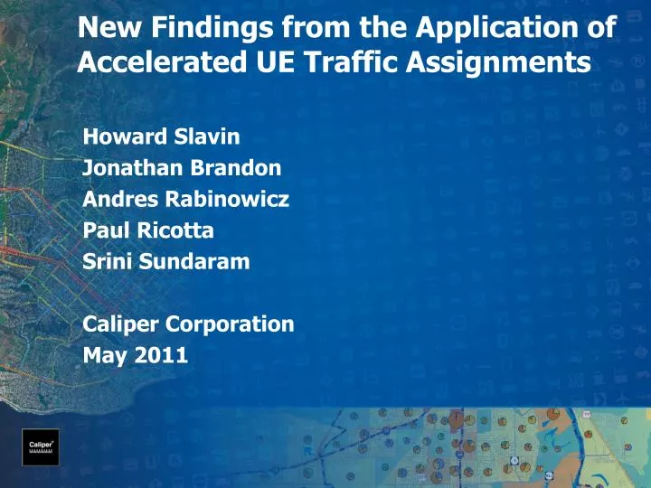 new findings from the application of accelerated ue traffic assignments