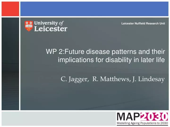 wp 2 future disease patterns and their implications for disability in later life