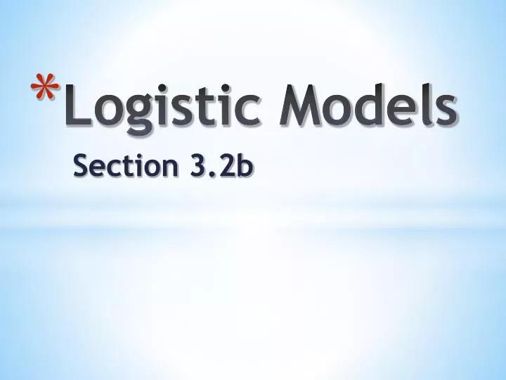 logistic models