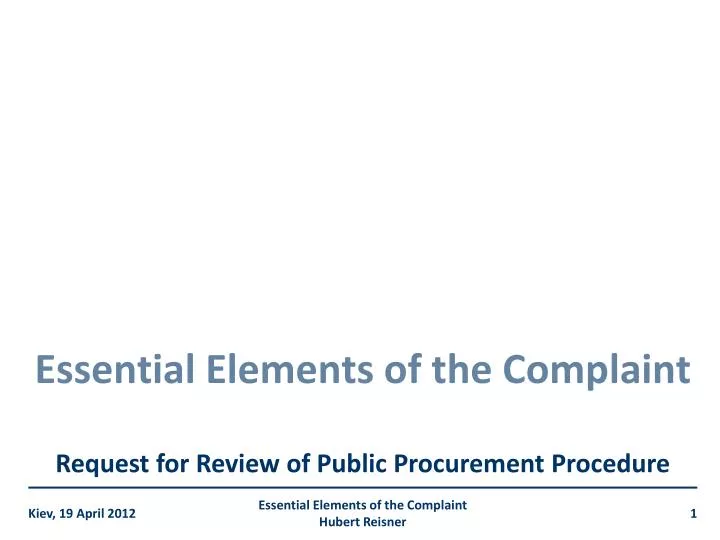 essential elements of the complaint