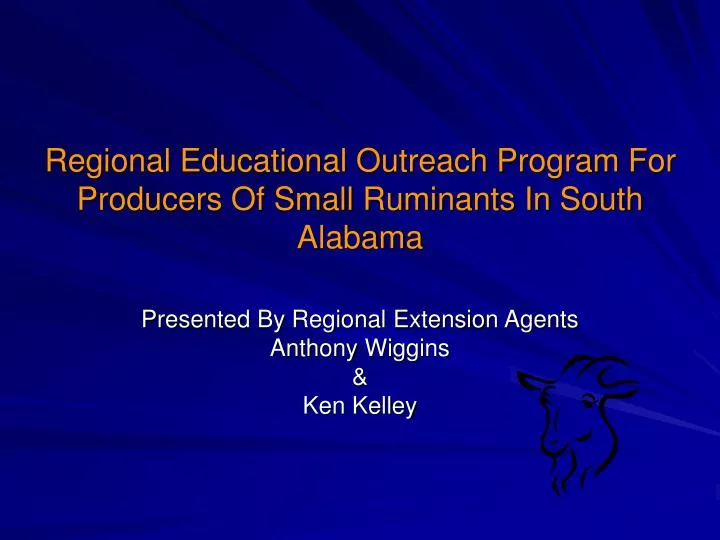 regional educational outreach program for producers of small ruminants in south alabama