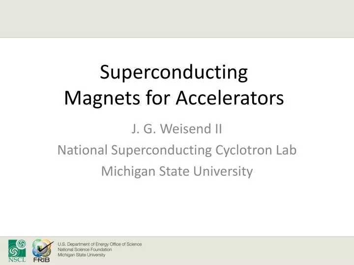 superconducting magnets for accelerators