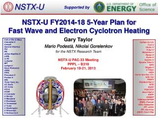 NSTX-U FY2014-18 5-Year Plan for Fast Wave and Electron Cyclotron Heating