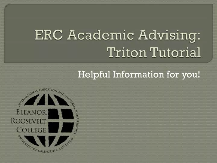erc academic advising triton tutorial