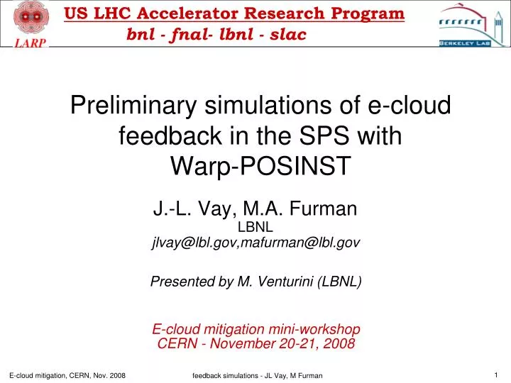 preliminary simulations of e cloud feedback in the sps with warp posinst