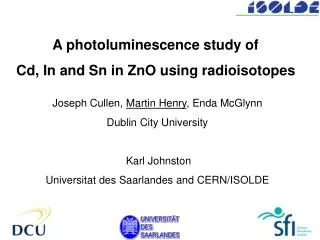 A photoluminescence study of Cd, In and Sn in ZnO using radioisotopes