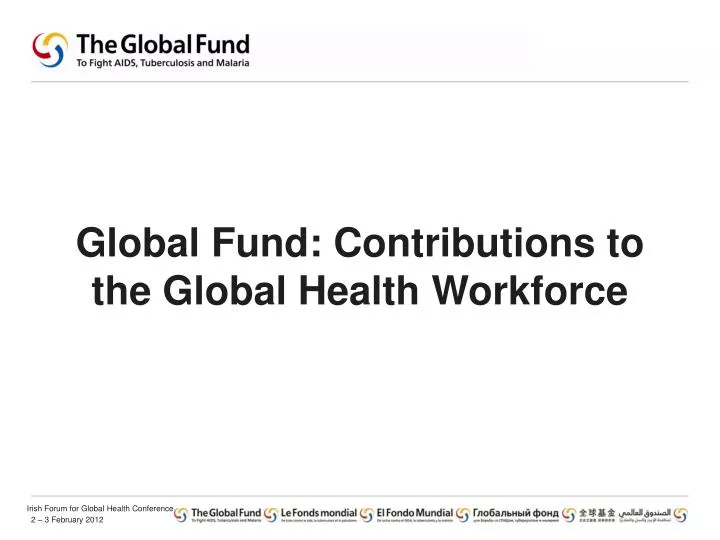 global fund contributions to the global health workforce
