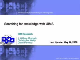 Searching for knowledge with UIMA