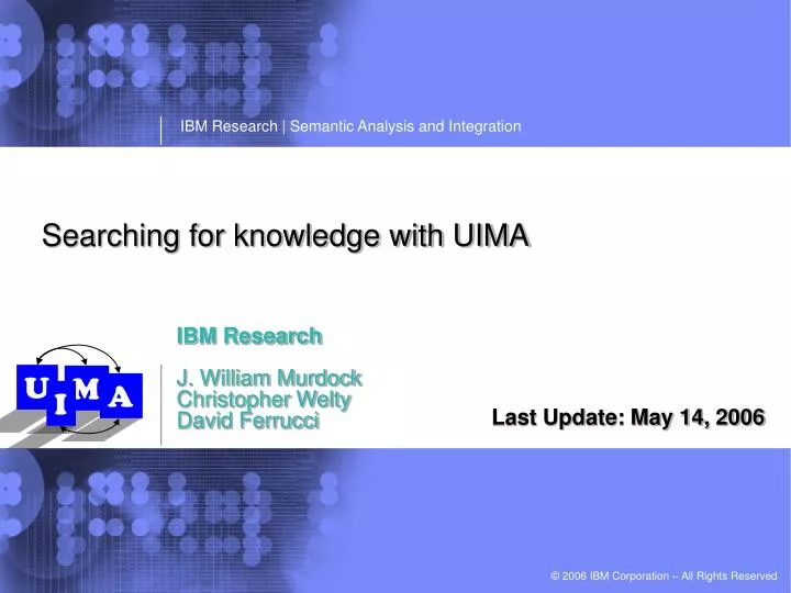 searching for knowledge with uima