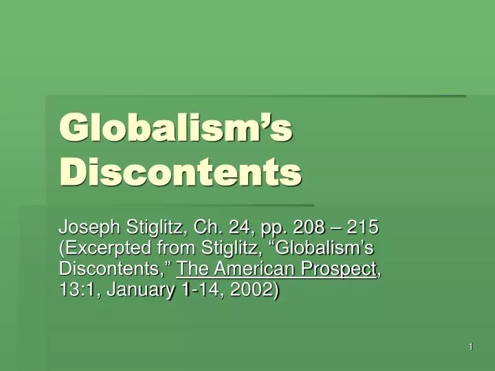 globalism s discontents