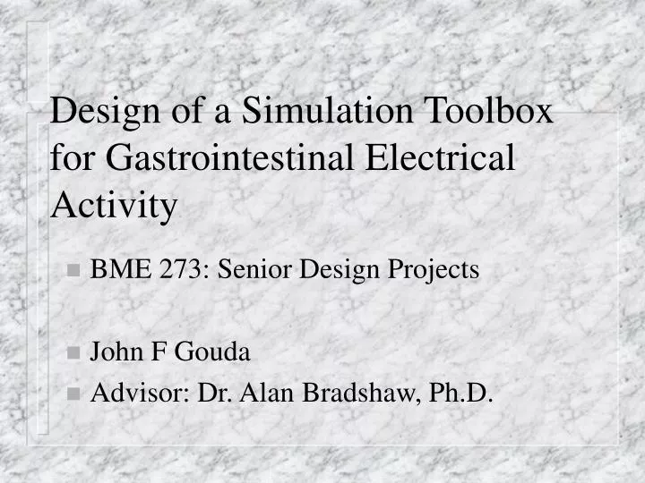 design of a simulation toolbox for gastrointestinal electrical activity