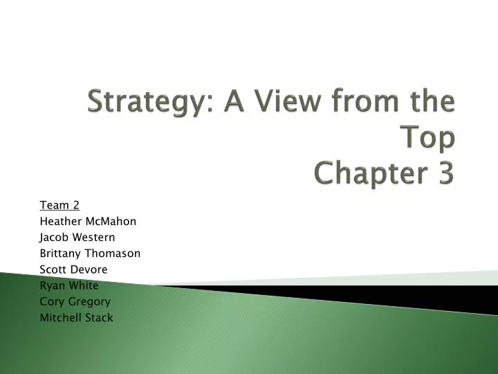 strategy a view from the top chapter 3