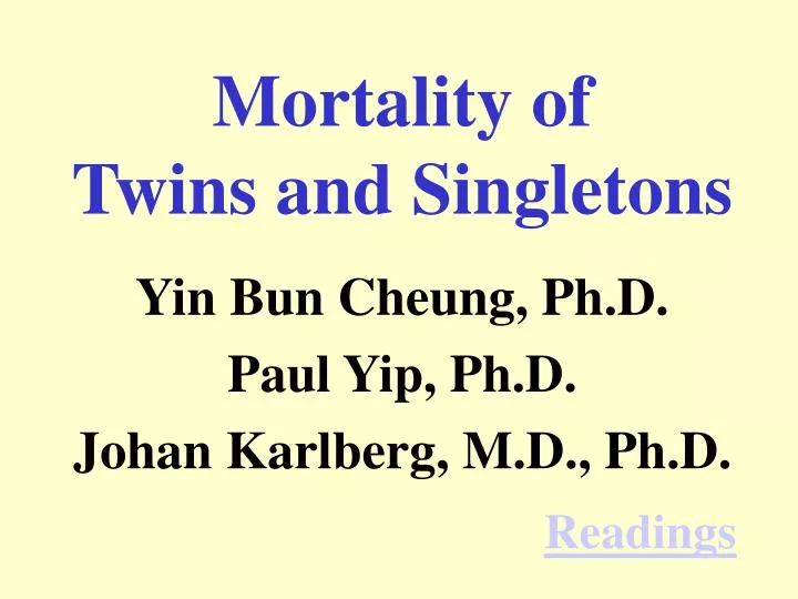 mortality of twins and singletons