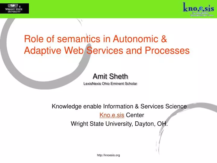 role of semantics in autonomic adaptive web services and processes